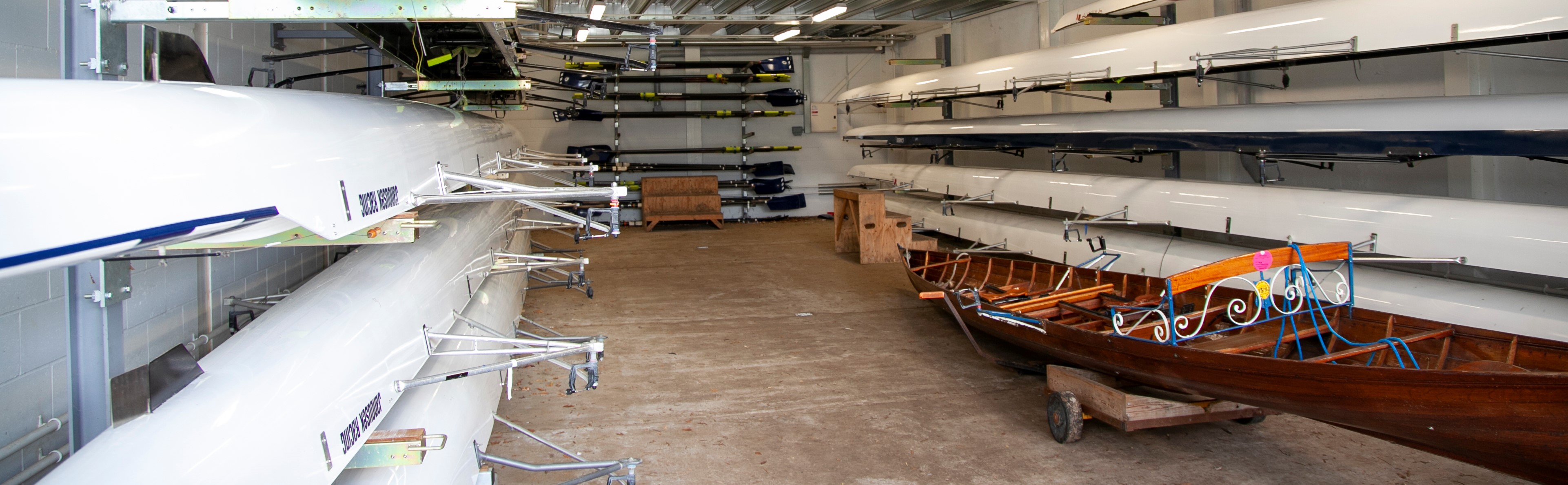 Inside the boathouse