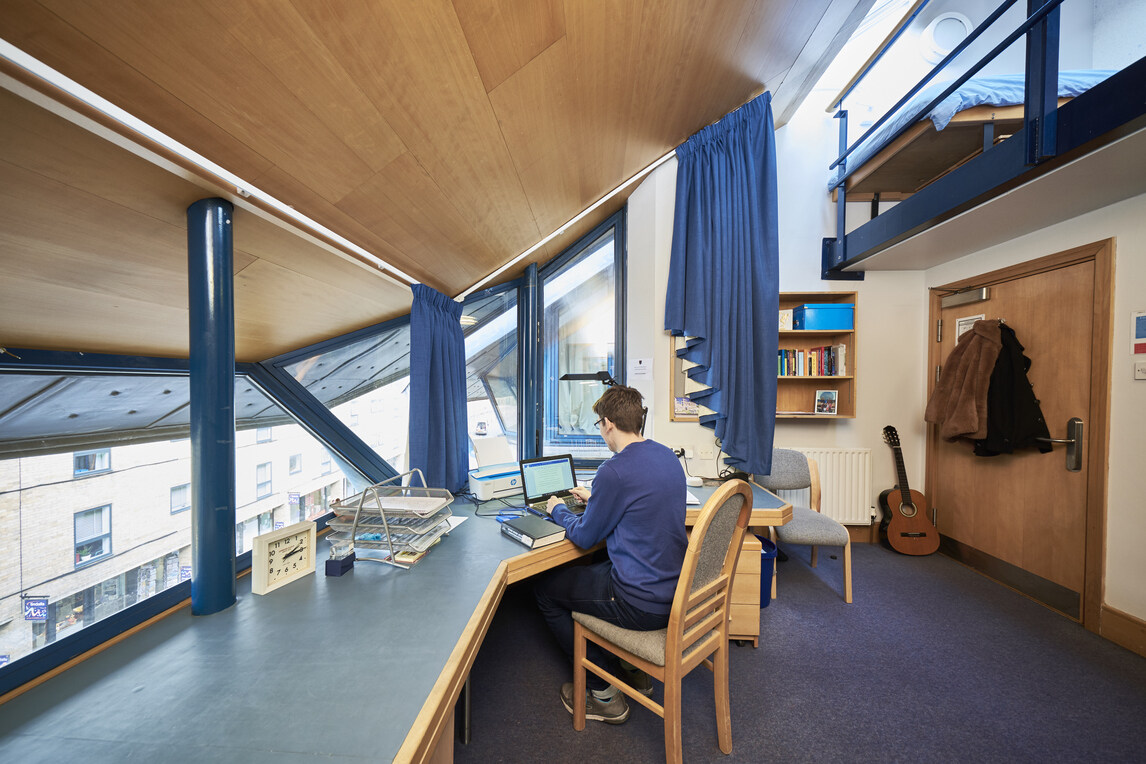 Student working at desk