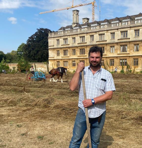 Sergio with shire horses